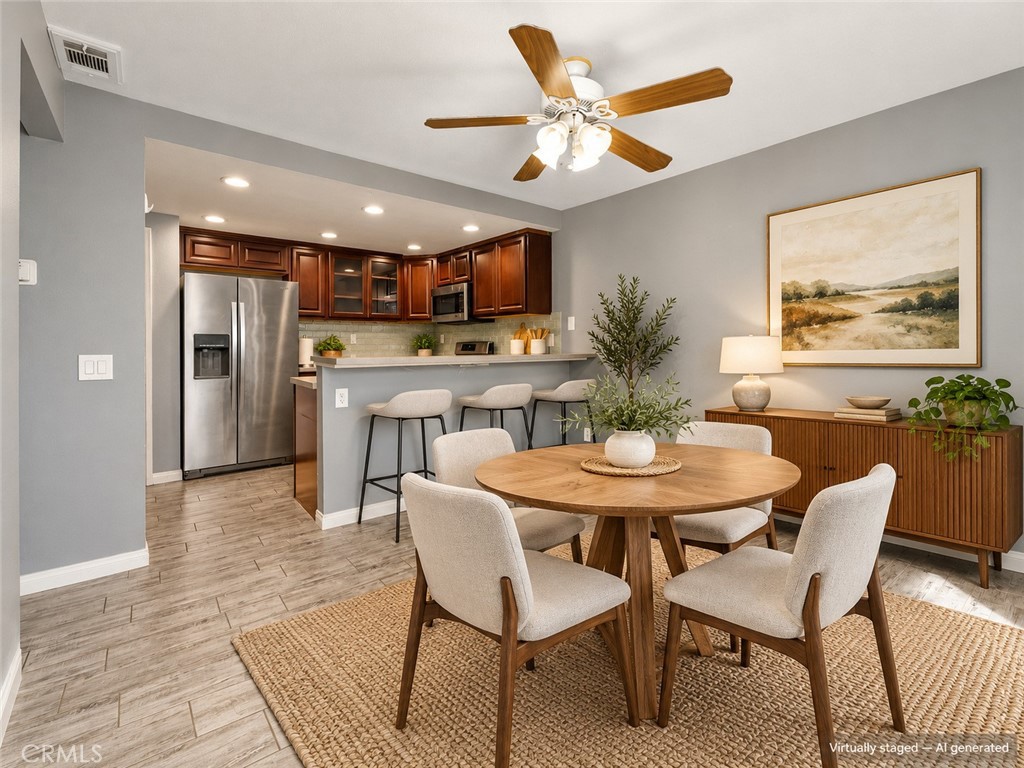 Dining Area Staged - 23380 Dover Lane 99, Yorba Linda CA 92887 - photo 6