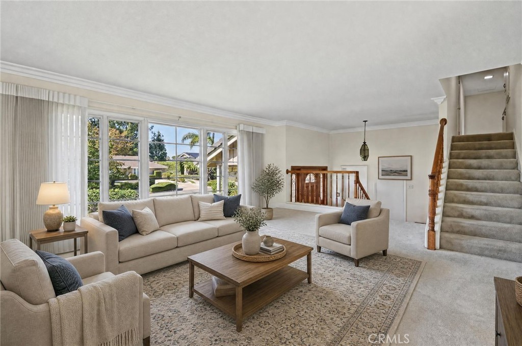 The spacious living room with digital staging - 5062 W Knoll Drive, Yorba Linda CA 92886 - photo 11
