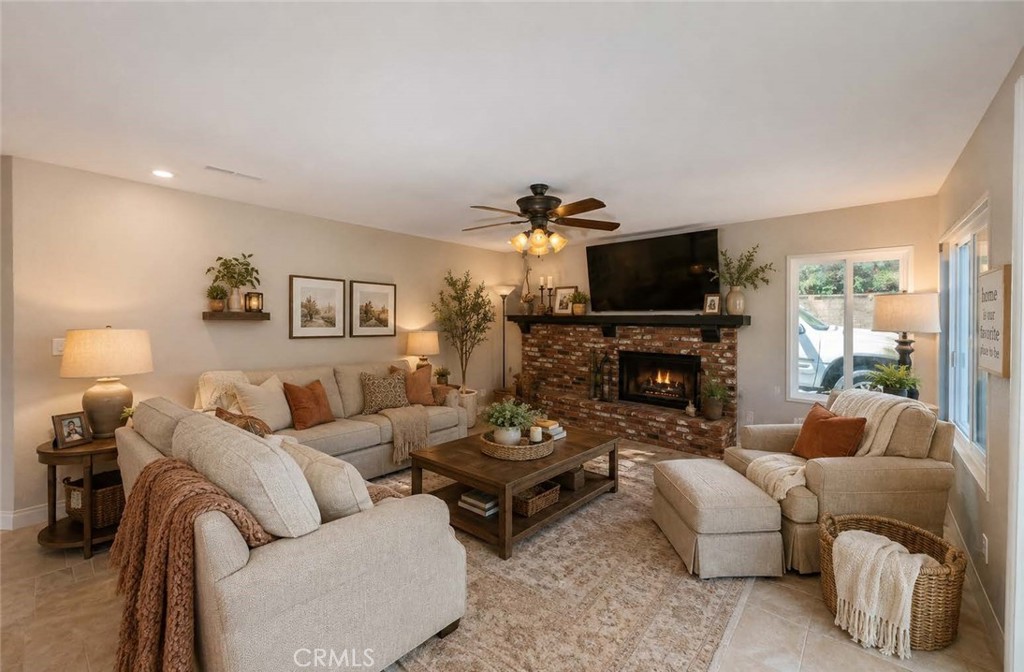 AI enhanced family room. - 5505 Green Hollow Lane, Yorba Linda CA 92887 - photo 8
