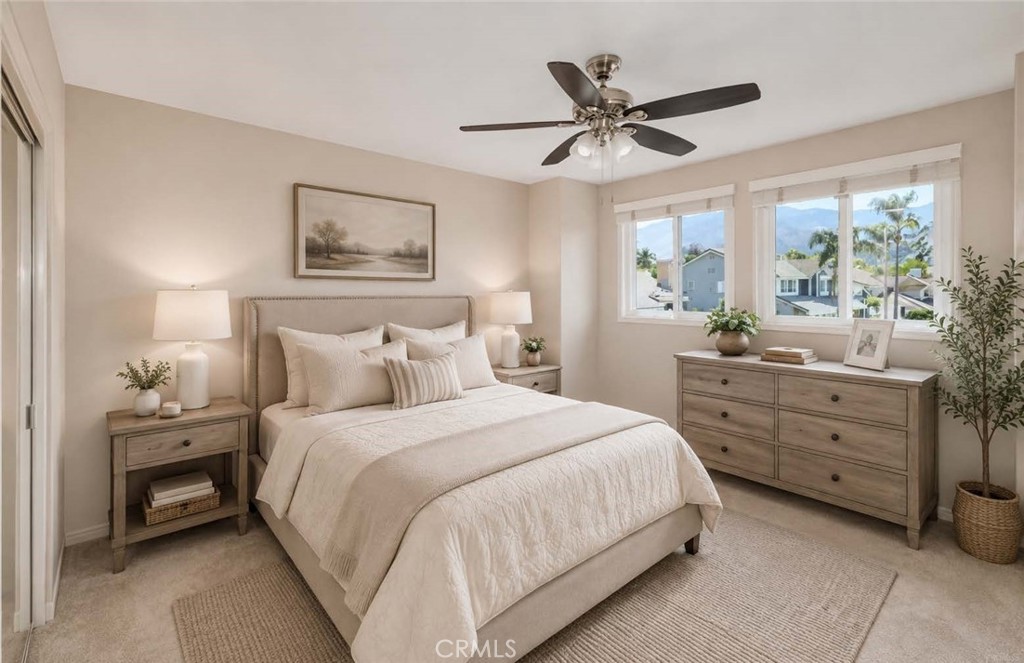AI enhanced upstairs secondary bedroom 1. - 5505 Green Hollow Lane, Yorba Linda CA 92887 - photo 14