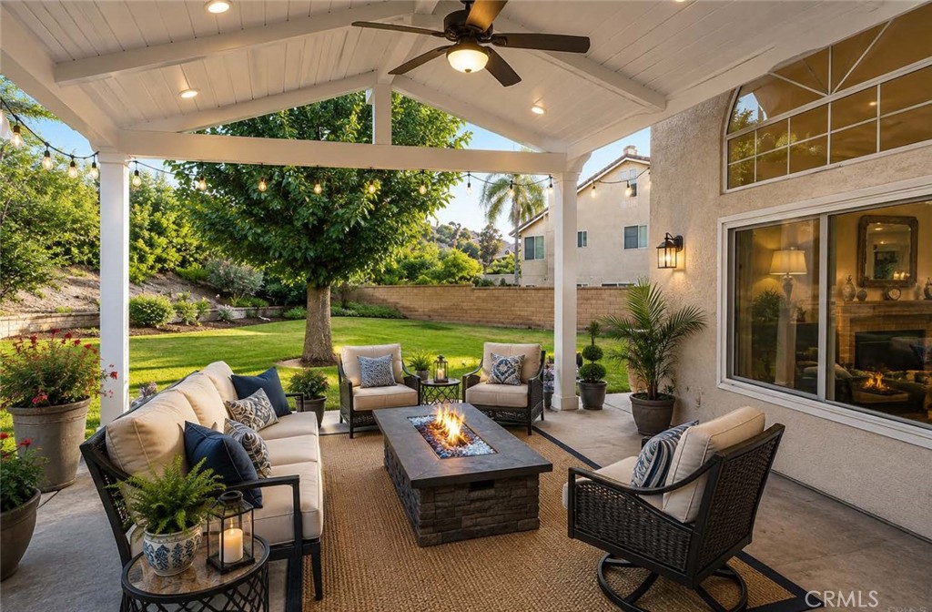 AI enhanced patio area of the massive backyard showing possible use. - 5505 Green Hollow Lane, Yorba Linda CA 92887 - photo 17