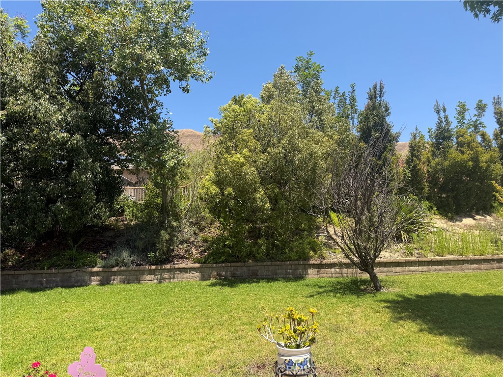 From the back side of the patio looking at the gently sloping raised planter at the rear of the lot and the surrounding - 5505 Green Hollow Lane, Yorba Linda CA 92887 - photo 22