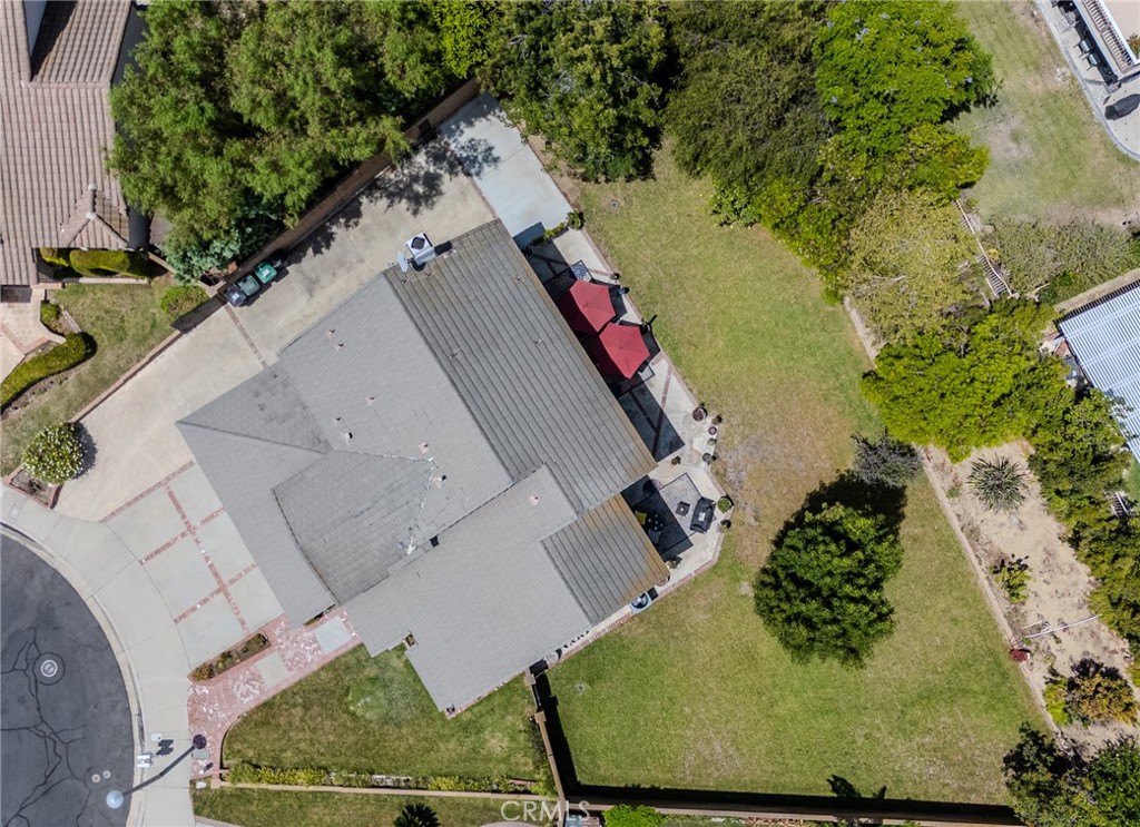 Aerial showing the enormous approx. 1/3 acre lot. - 5505 Green Hollow Lane, Yorba Linda CA 92887 - photo 25
