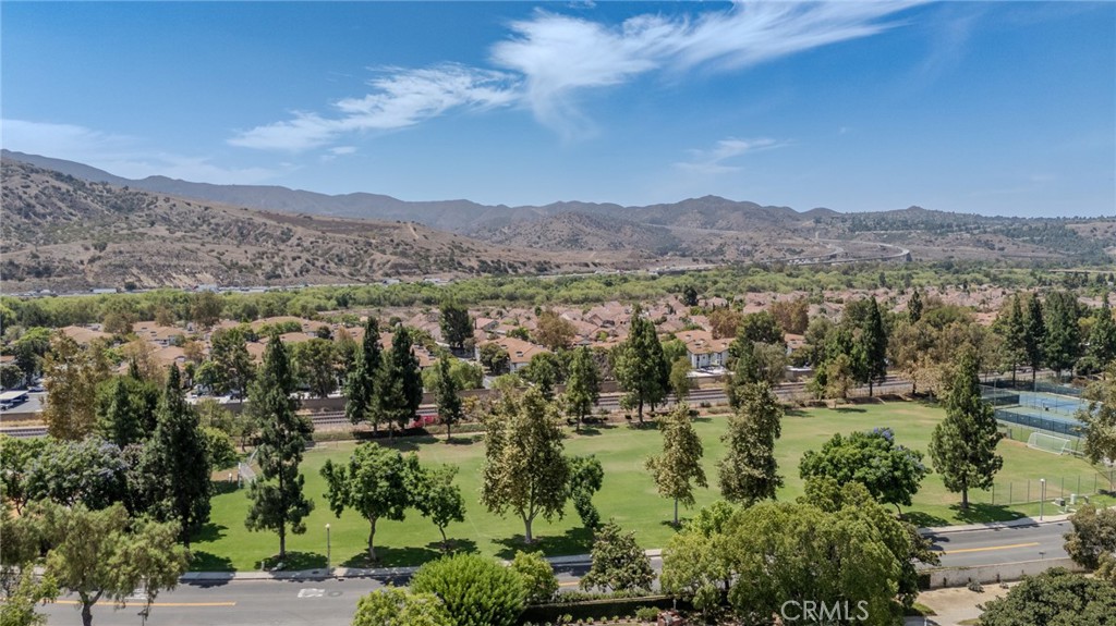 Aerial view from the culdesac looking at Brush Canyon Park at the end of the street and the surrounding canyon area. - 5505 Green Hollow Lane, Yorba Linda CA 92887 - photo 27