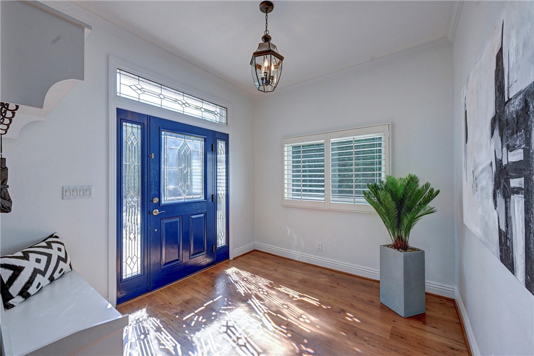 Beautiful blue door with etched glass leads into the spacious foyer. - 5561 Orchard, Yorba Linda CA 92886 - photo 22