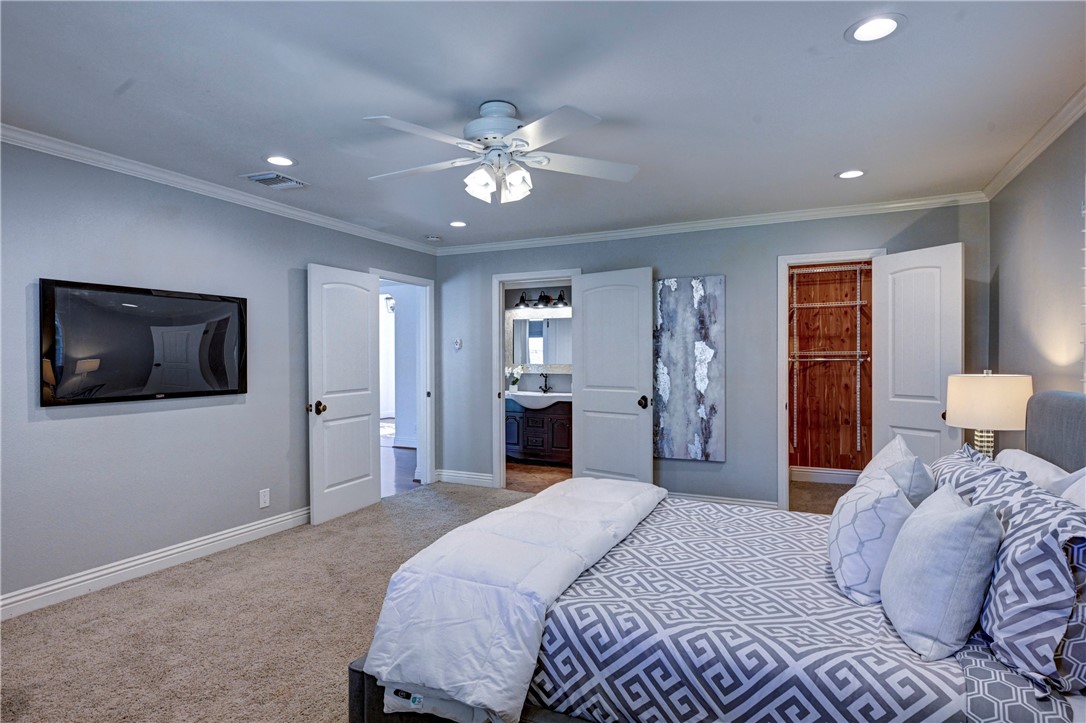 Downstairs primary suite. Note the cedar lined walk in closet. - 5561 Orchard, Yorba Linda CA 92886 - photo 27